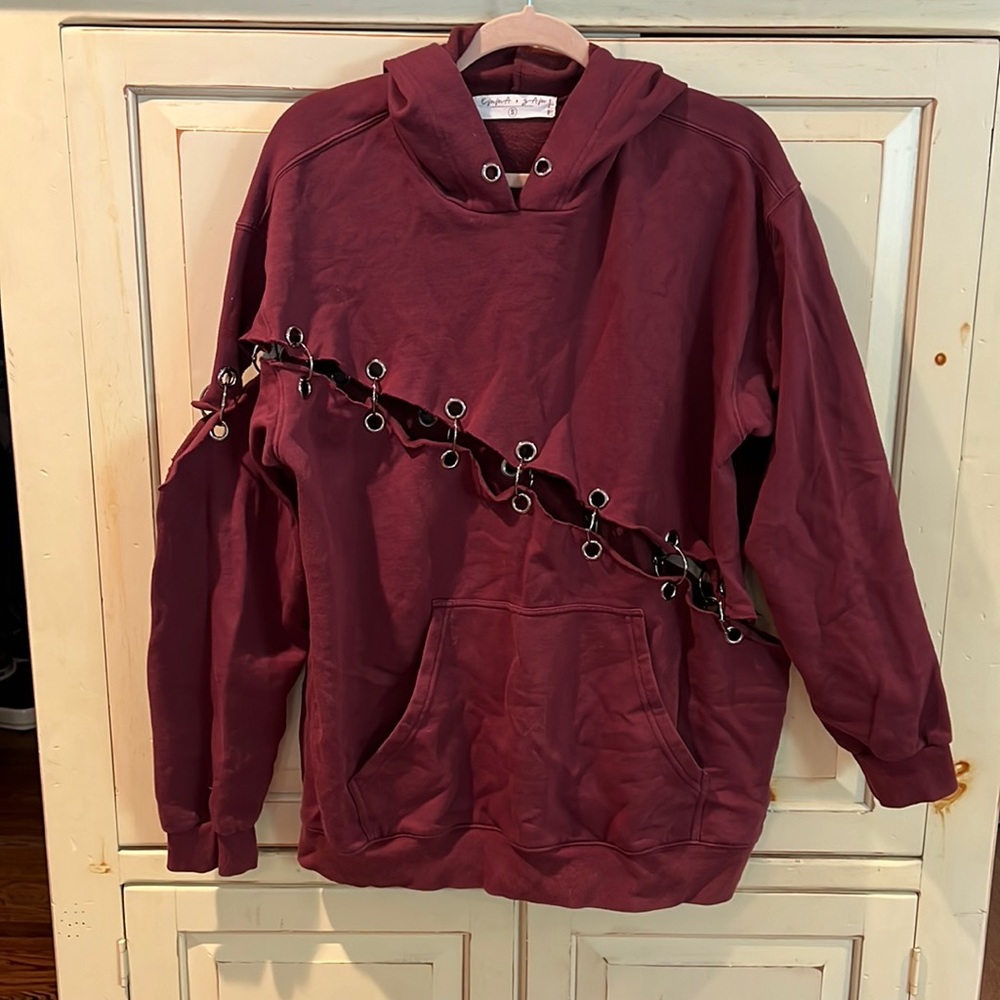 Emma and Sam  long sleeve sweatshirt hoodie with chain detail
